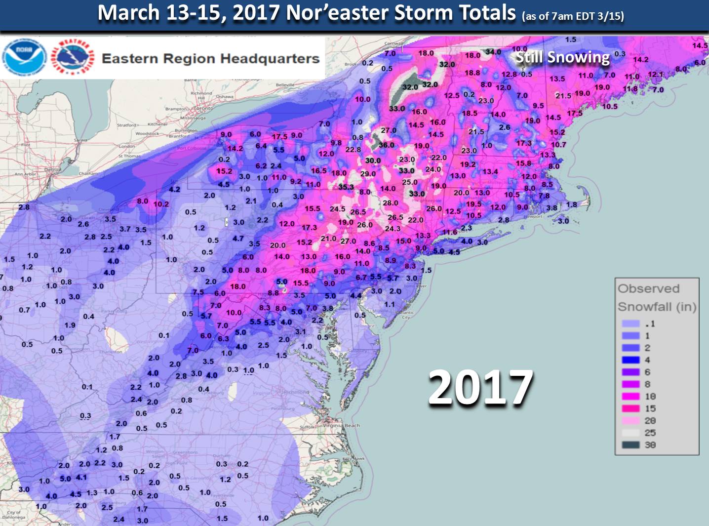 March 2017 Storm Totals